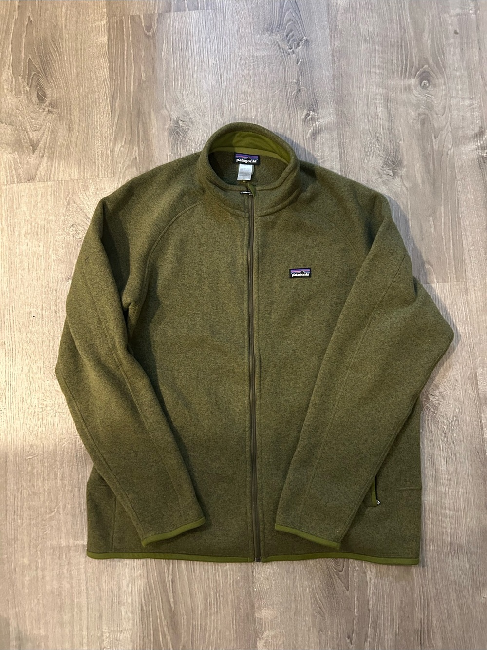 Patagonia Men's Olive Green Full-Zip Fleece Jacket XL